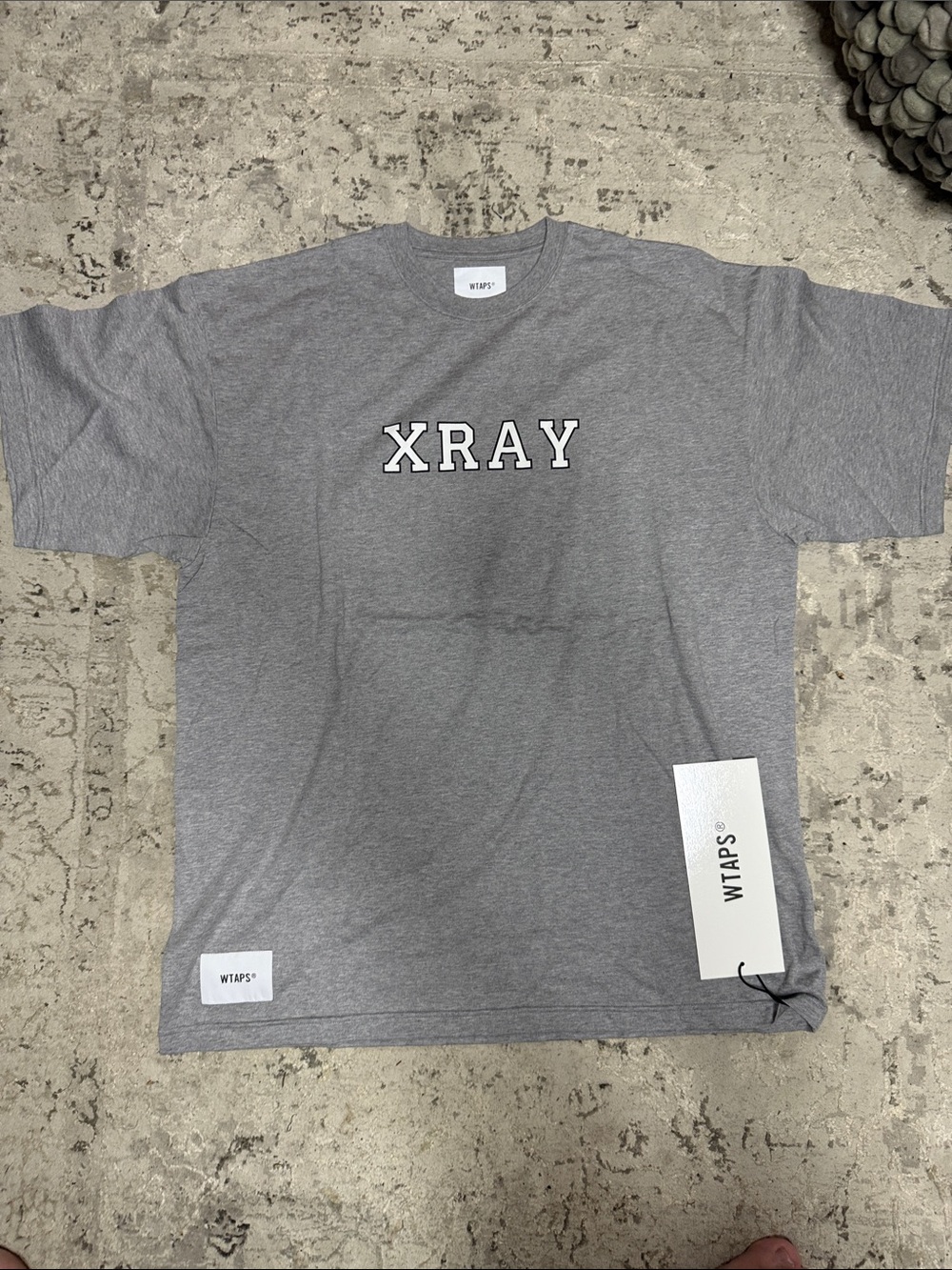 WTAPS Gray XRAY Chest Logo Short Sleeve Tee